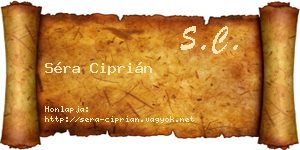 Séra Ciprián névjegykártya